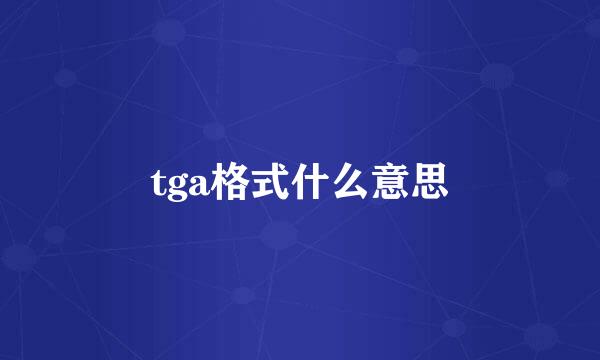 tga格式什么意思