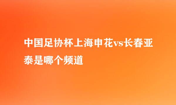 中国足协杯上海申花vs长春亚泰是哪个频道