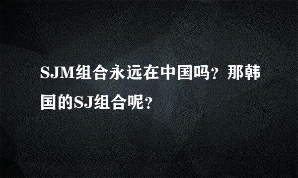 SJM组合永远在中国吗？那韩国的SJ组合呢？