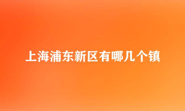 上海浦东新区有哪几个镇