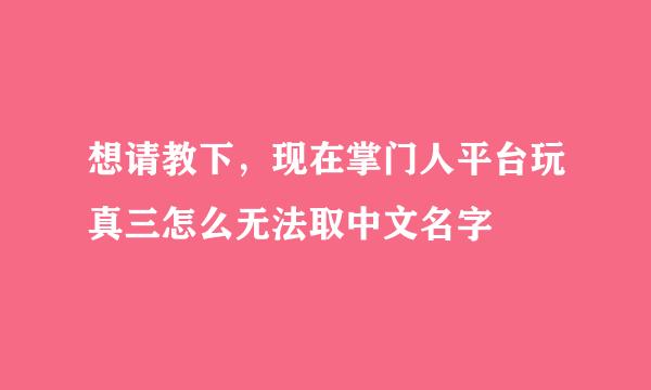 想请教下，现在掌门人平台玩真三怎么无法取中文名字