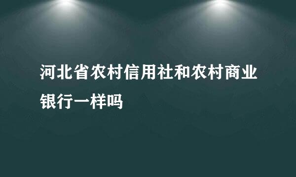 河北省农村信用社和农村商业银行一样吗