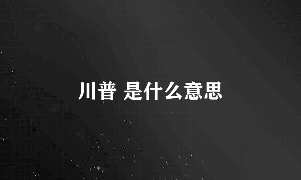 川普 是什么意思