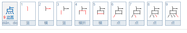 “点”的笔画顺序