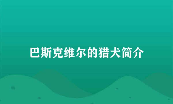 巴斯克维尔的猎犬简介