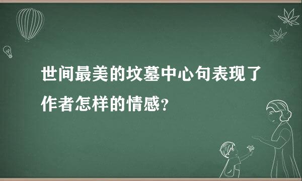 世间最美的坟墓中心句表现了作者怎样的情感？