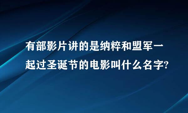 有部影片讲的是纳粹和盟军一起过圣诞节的电影叫什么名字?