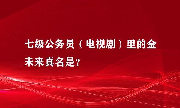 七级公务员（电视剧）里的金未来真名是？