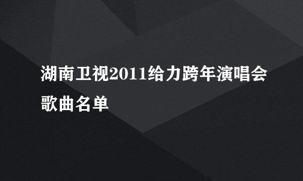 湖南卫视2011给力跨年演唱会歌曲名单