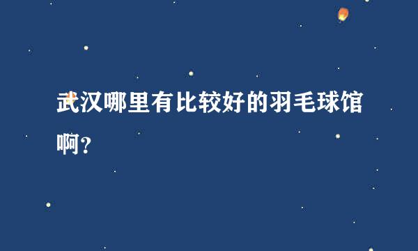 武汉哪里有比较好的羽毛球馆啊？