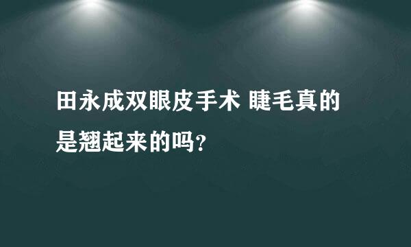 田永成双眼皮手术 睫毛真的是翘起来的吗？