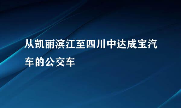 从凯丽滨江至四川中达成宝汽车的公交车