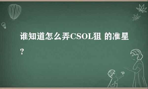 谁知道怎么弄CSOL狙 的准星？