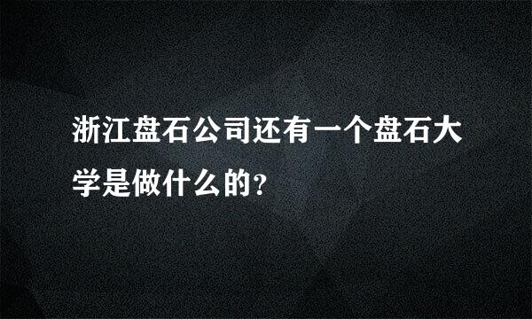 浙江盘石公司还有一个盘石大学是做什么的？