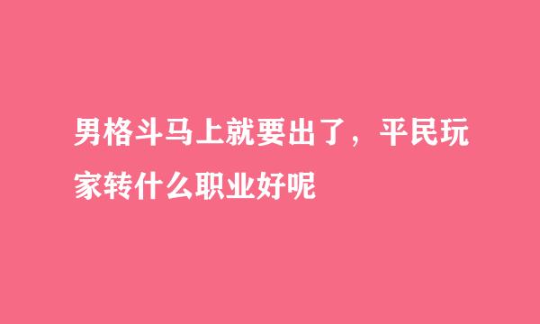 男格斗马上就要出了，平民玩家转什么职业好呢