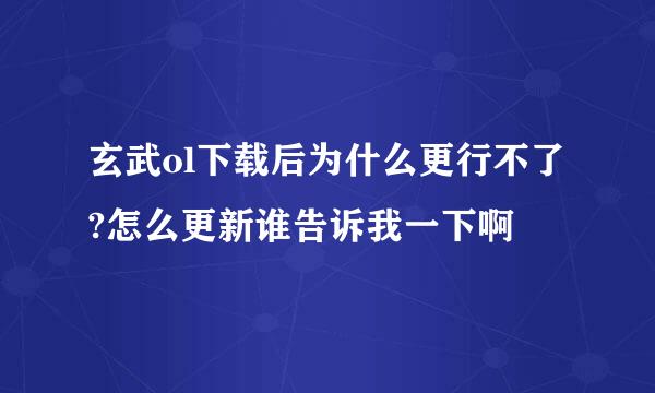 玄武ol下载后为什么更行不了?怎么更新谁告诉我一下啊