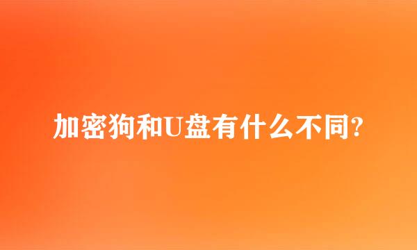 加密狗和U盘有什么不同?