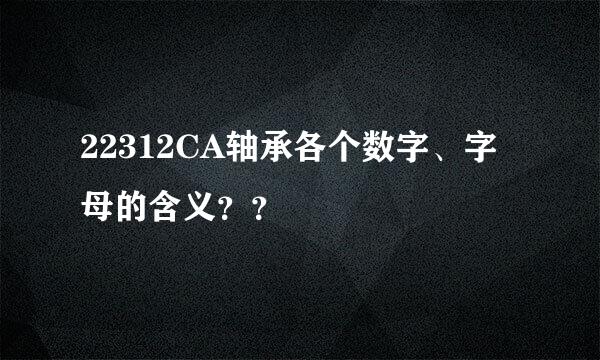 22312CA轴承各个数字、字母的含义？？