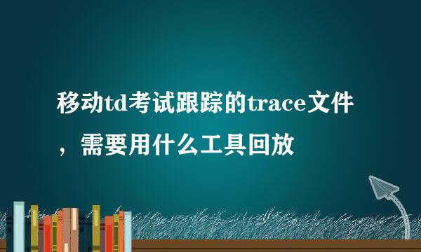 移动td考试跟踪的trace文件，需要用什么工具回放