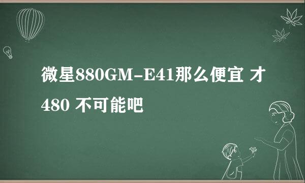 微星880GM-E41那么便宜 才480 不可能吧