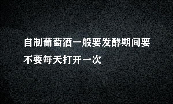 自制葡萄酒一般要发酵期间要不要每天打开一次