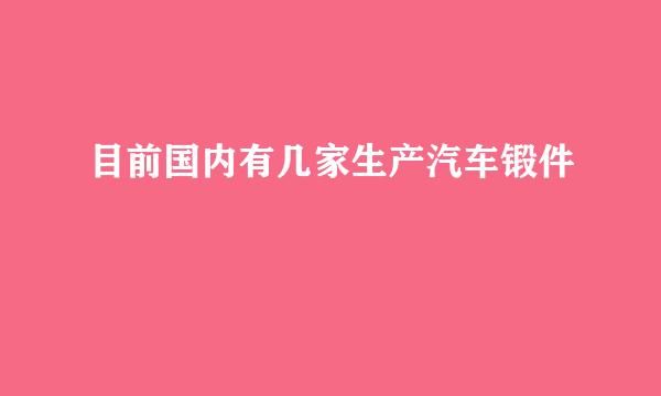 目前国内有几家生产汽车锻件