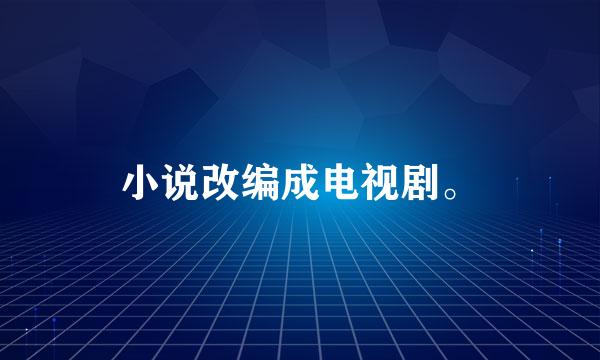 小说改编成电视剧。