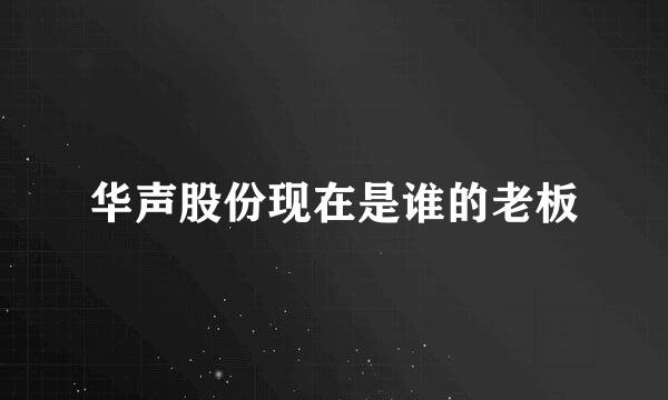 华声股份现在是谁的老板