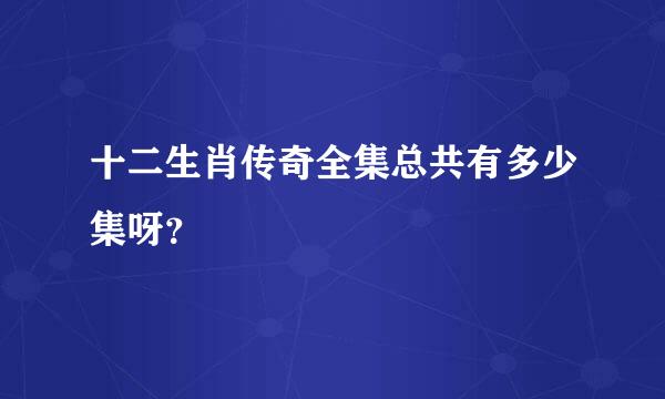 十二生肖传奇全集总共有多少集呀？