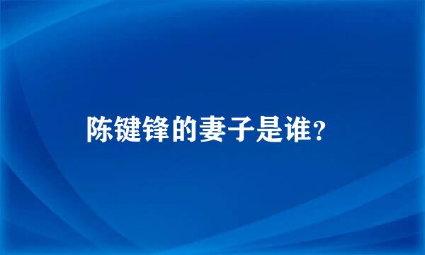 陈键锋的妻子是谁？