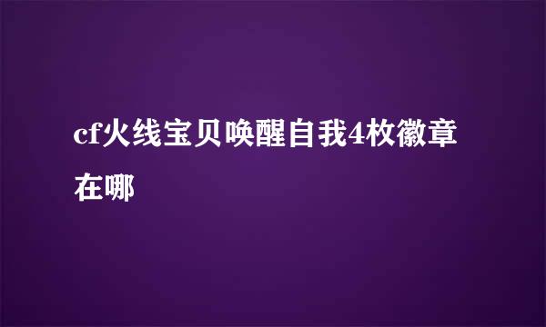 cf火线宝贝唤醒自我4枚徽章在哪