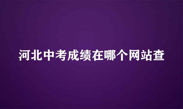 河北中考成绩在哪个网站查