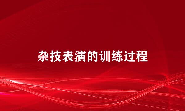 杂技表演的训练过程