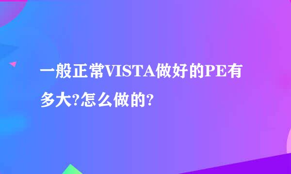 一般正常VISTA做好的PE有多大?怎么做的?