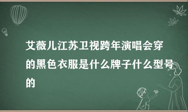 艾薇儿江苏卫视跨年演唱会穿的黑色衣服是什么牌子什么型号的