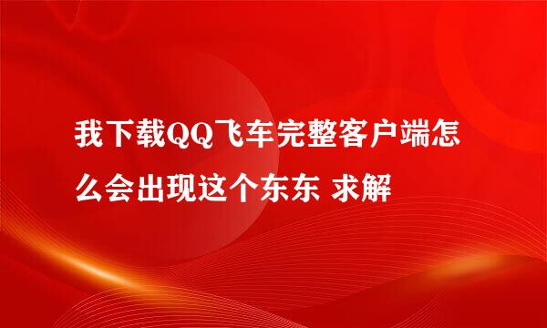 我下载QQ飞车完整客户端怎么会出现这个东东 求解