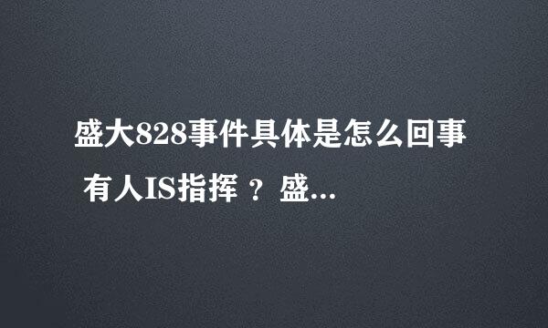 盛大828事件具体是怎么回事  有人IS指挥 ？盛大的托是什么