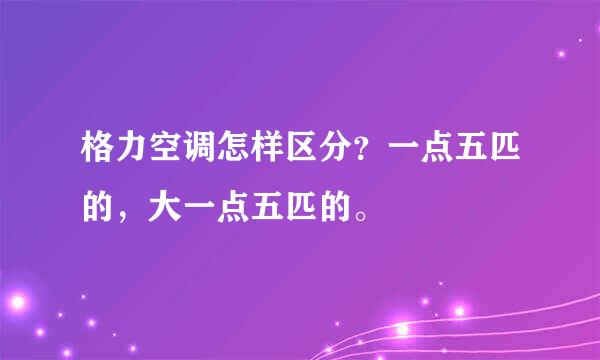 格力空调怎样区分？一点五匹的，大一点五匹的。