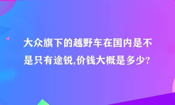 大众旗下的越野车在国内是不是只有途锐,价钱大概是多少?