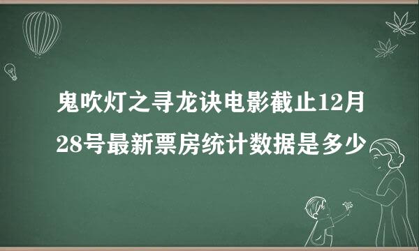 鬼吹灯之寻龙诀电影截止12月28号最新票房统计数据是多少