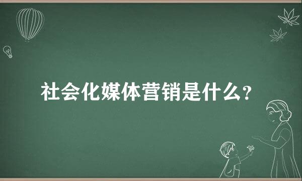 社会化媒体营销是什么？