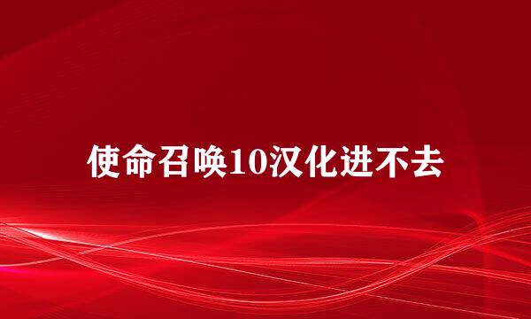 使命召唤10汉化进不去