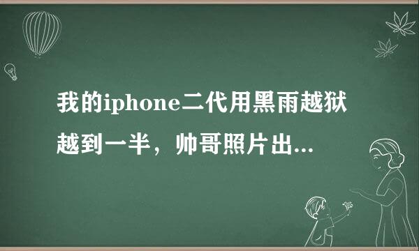 我的iphone二代用黑雨越狱越到一半，帅哥照片出现了，但是问题是一直卡在照片那里。麻烦高手们指点迷津