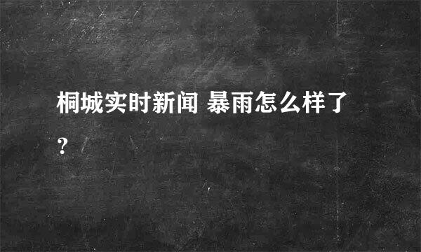 桐城实时新闻 暴雨怎么样了？