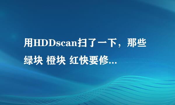 用HDDscan扫了一下，那些绿块 橙块 红快要修复么？怎么修复？