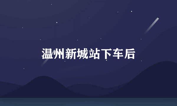 温州新城站下车后