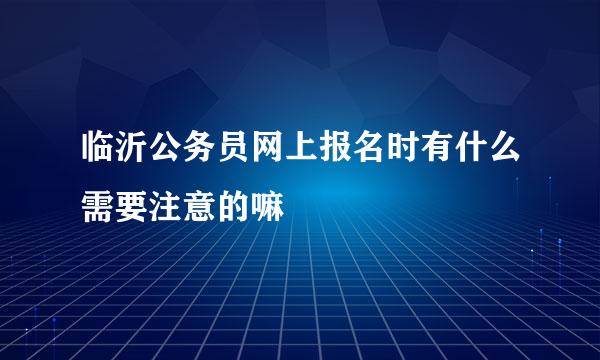 临沂公务员网上报名时有什么需要注意的嘛