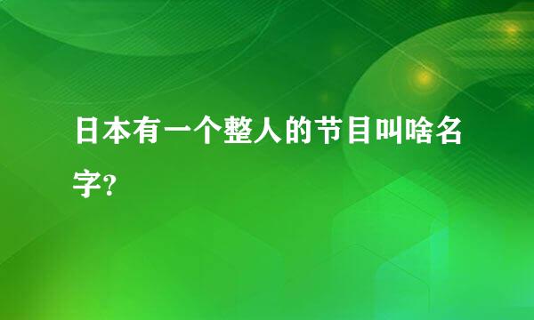 日本有一个整人的节目叫啥名字？