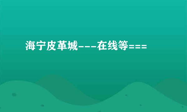 海宁皮革城---在线等===