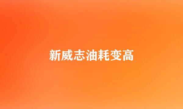 新威志油耗变高